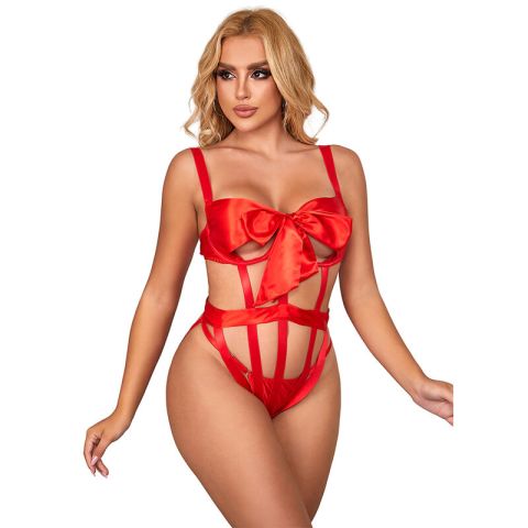 SUBBLIME - 954468 BODY SEXY ABERTO COM LAÇO VERMELHO S/M