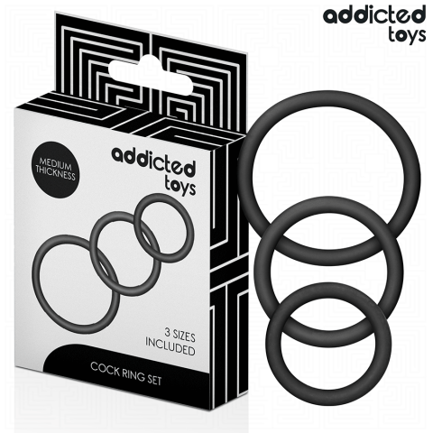 ADDICTED TOYS - CONJUNTO DE ANÉIS DE SILICONE MODELO 2