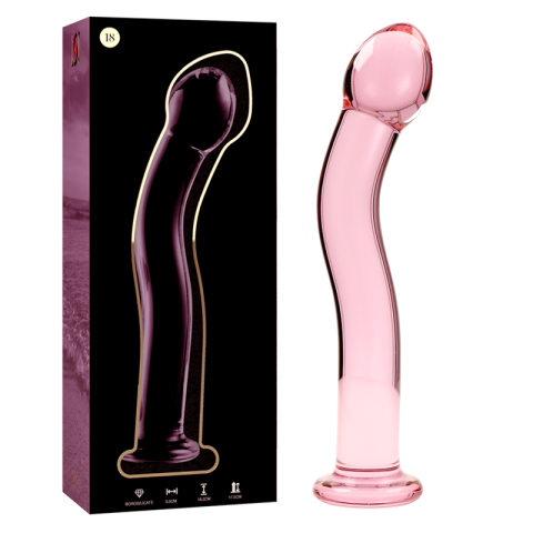 NEBULA SERIES BY IBIZA - MODELO 18 DILDO VIDRO BOROSILICADO ROSA 18.5 CM -O- 3.5 CM
