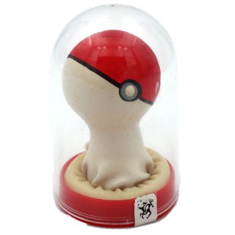 CONDOMERIE - PRESERVATIVOS NOVIDADES PINTADOS À MÃO POKEBALL VERMELHO-BRANCO