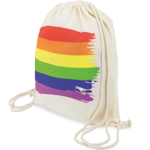 PRIDE - MOCHILA COM BANDEIRA LGBT DE ALGODO