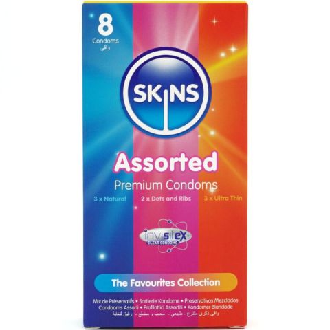 SKINS - PACOTE COM 8 PRESERVATIVOS PREMIUM VARIADOS