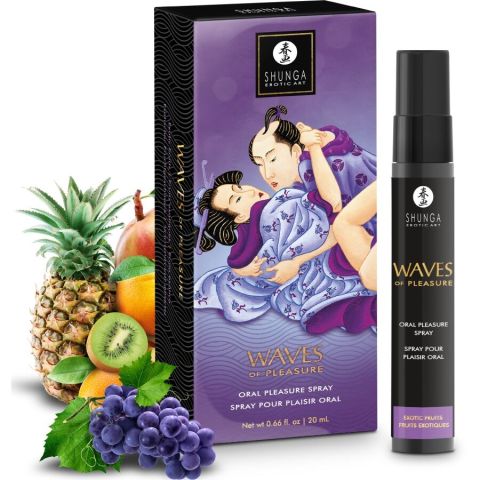 SHUNGA - SPRAY ORAL SEDUTOR DE PRAZER COM SABORES DE FRUTAS EXÓTICAS 20 ML