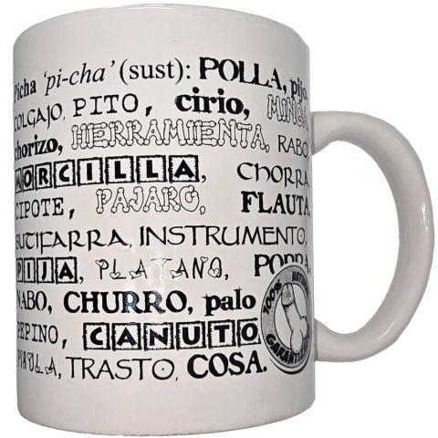 DIABLO PICANTE - CANECA BRANCA COM SINÔNIMOS DE PÊNIS 370 ML
